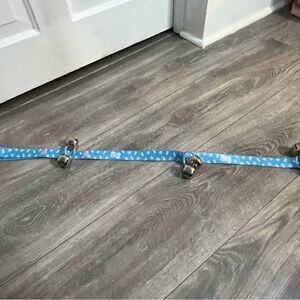 Blue Dog Doorbell Strap with Silver Bells